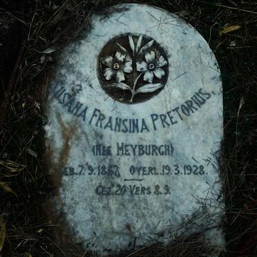 PRETORIUS Susana Fransina nee MEYBURGH 1862-1928