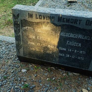 KRUGER Carl Friederich Wm. 1840-1926 :: KRUGER Friederich Wilhelm 1871-1930