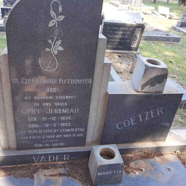 COETZER Gert Jeremiah 1898-1963