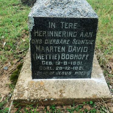 BOSHOFF Maarten David 1931-1931