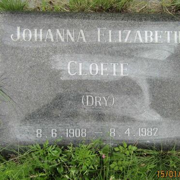 CLOETE Johanna Elizabeth nee DRY 1908-1982