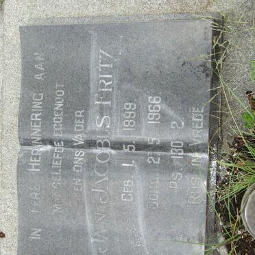 FRITZ Jan Jacobus 1899-1966