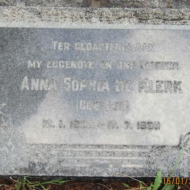 KLERK Anna Sophia, de nee COETZEE 1888-1936