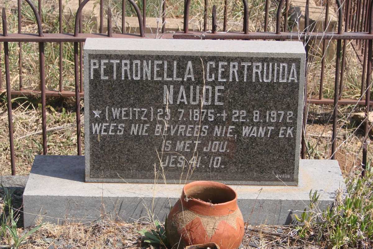 NAUDE Petronella Gertruida nee WEITZ 1875-1972