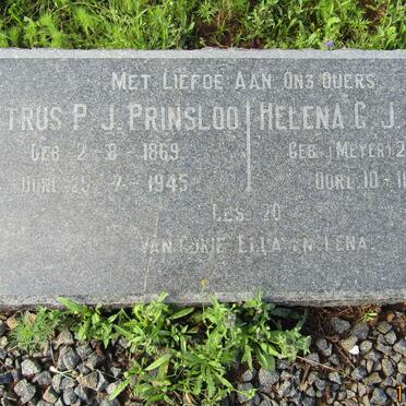 PRINSLOO Petrus P. J. 1869-1945 &amp; Helena C. J. MEYER 1870-1947
