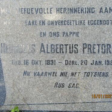 PRETORIUS Hercules Albertus 1891-1951