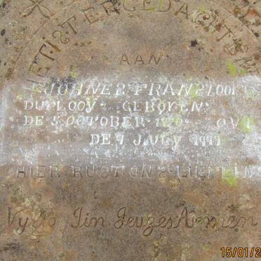 PLOOY Johnes Franszooi, du 1920-1922