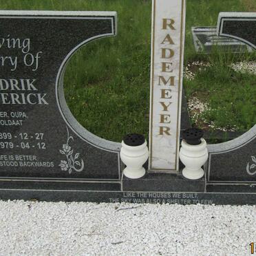 RADEMEYER Hendrik Frederick 1899-1979 &amp; Hermina Jacoba 1909-1981