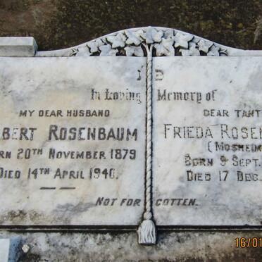 ROSENBAUM Albert 1879-1940 &amp; Frieda MOSHEIM 1899-1978 