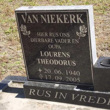 NIEKERK Lourens Theodorus, van 1940-2005