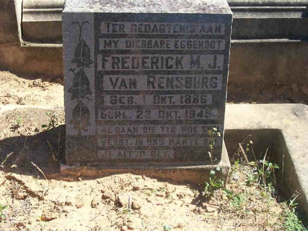 RENSBURG Frederick M.J., van 1886-1945