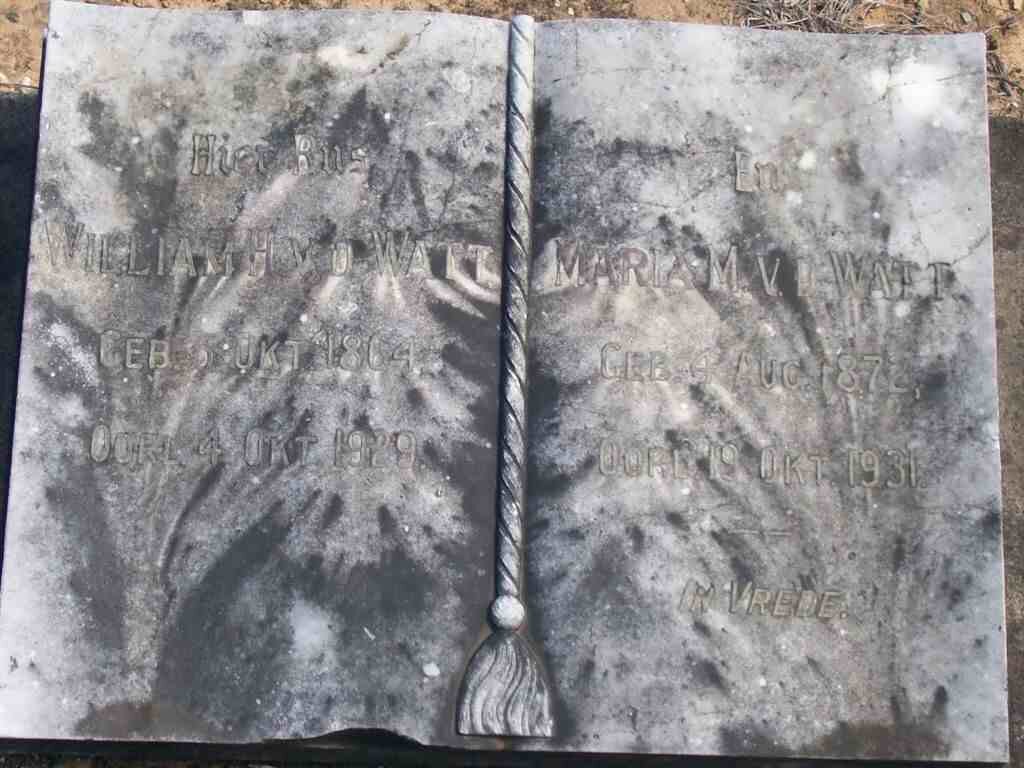 WATT William H., van der  1864-1929 &amp; Maria M. 1872-1931