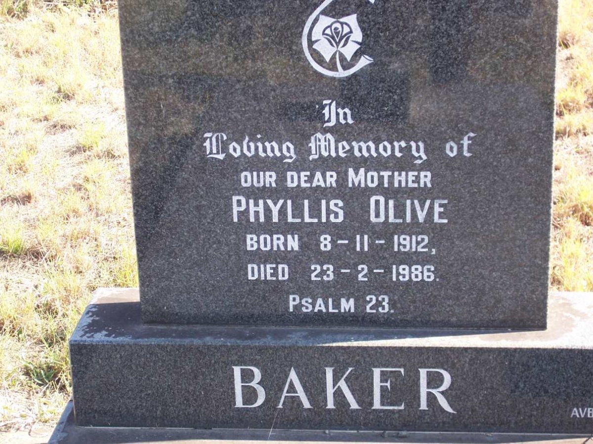 BAKER Phyllis Olive 1912-1986