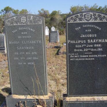 SAAYMAN Jacobus Phillipus 1868-1911 &amp; Maria Elizabeth 1876-1964