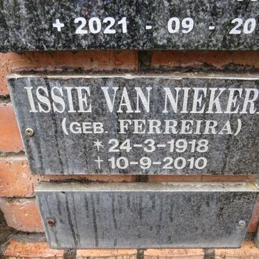 NIEKERK Issie, van nee FERREIRA 1918-2010 