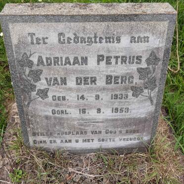 BERG Adriaan Petrus, van der 1933-1953