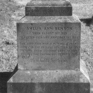 BENSON Amelia Ann 1820-1892