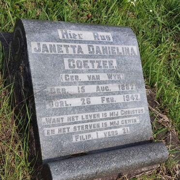 COETZEE Janetta Danielina nee van WYK 1882-1942