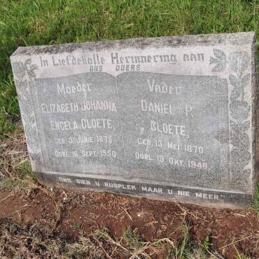 CLOETE Daniel P. 1870-1940 &amp; Elizabeth Johanna Engela 1875-1950