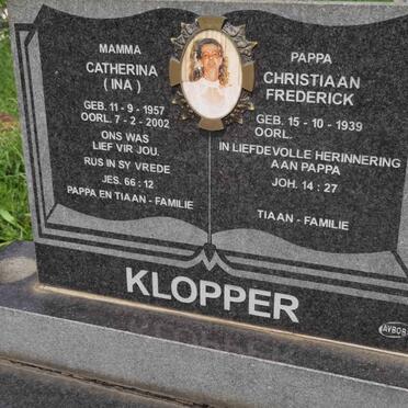 KLOPPER Christiaan Frederick 1939- &amp; Catherina 1957-2002