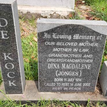 KOCK Dina Magdalene, de nee JONGES 1914-2002