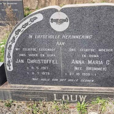LOUW Jan Christoffel 1917-1979 &amp; Anna Maria C. BRUMMER 1930-
