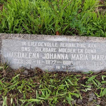 MARAIS Magdalena Johanna Maria 1872-1960