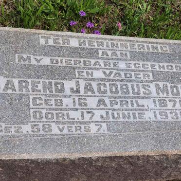 MOOLMAN Barend Jacobus 1876-1930