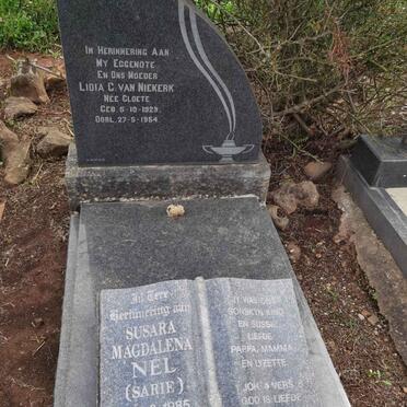 NIEKERK Lidia C., van nee CLOETE 1929-1954 :: NEL Susara Magdalena 1985-2004