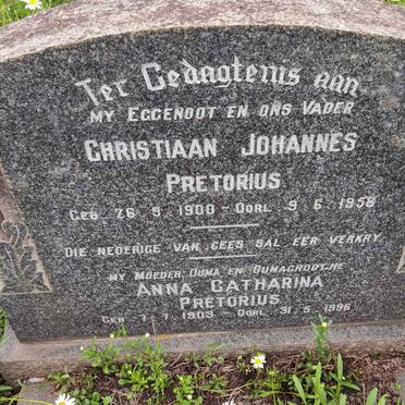 PRETORIUS Christiaan Johannes 1900-1958 &amp; Anna Catharina 1903-1996