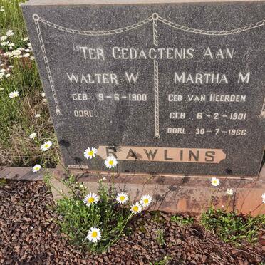 RAWLINS Walter W. 1900- &amp; Martha M. VAN HEERDEN 1901-1966