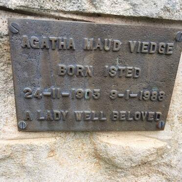 VIEDGE Agatha Maud nee ISTED 1905-1988