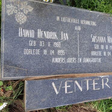 VENTER Dawid Hendrik Jan 1960-1995 &amp; Susanna Maria 1963-1995
