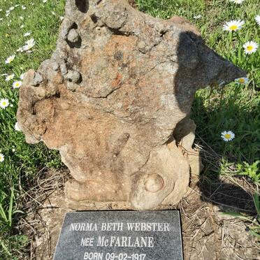 WEBSTER Norma Beth nee MCFARLANE 1917-2006