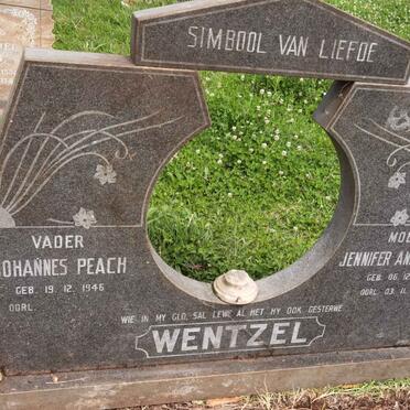 WENTZEL Johannes Peach 1945- &amp; Jennifer Ann 1952-1996