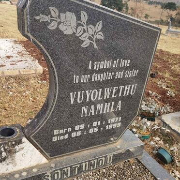 SONTUNDU Vuyolwethu Namhla 1971-1999