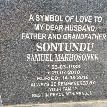 SONTHUNDU Samuel Makhosonke 1933-2010