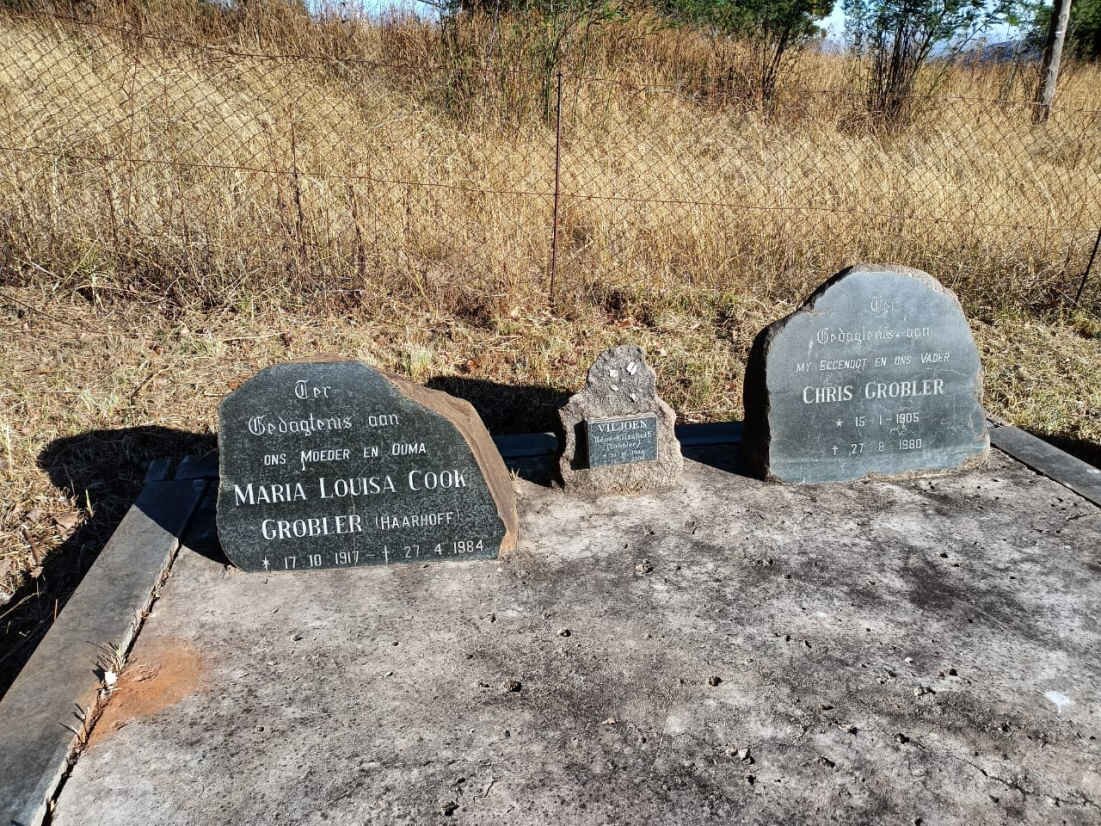 GROBLER Chris 1905-1980 & Maria Louisa Cook HAARHOFF 1917-1984 :: VILJOEN Rene 1944-2004