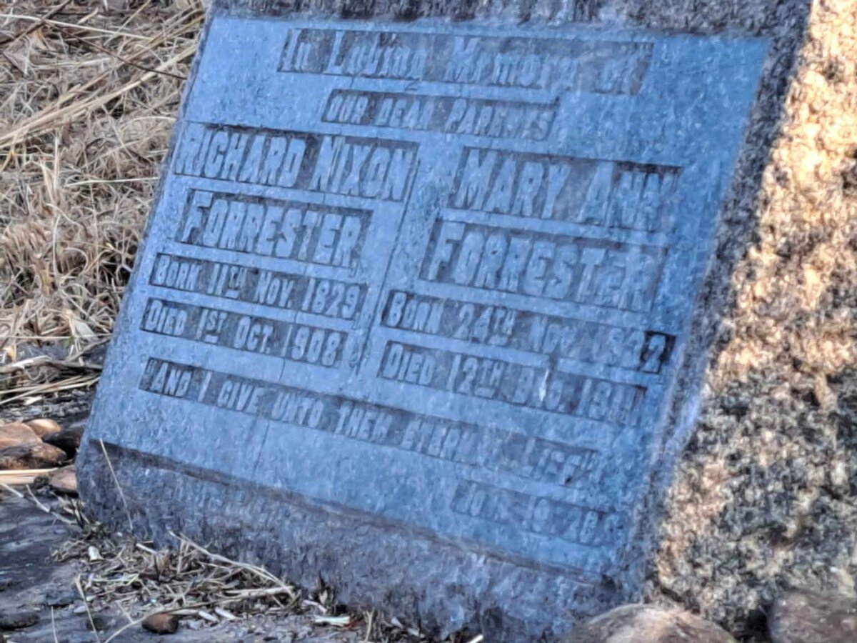FORRESTER Richard Nixon 1829-1908 & Mary Ann 1832-1911_1