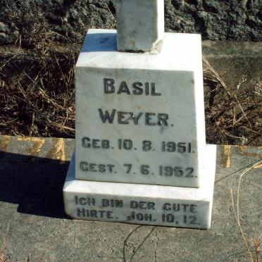 WEYER Basil 1951-1952