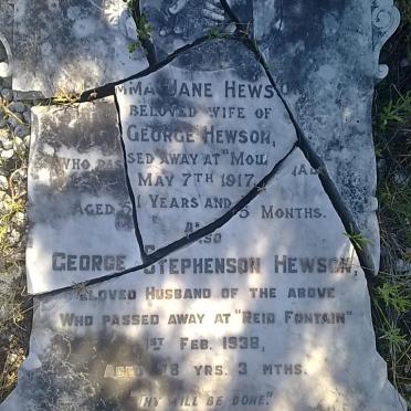 HEWSON George Stephenson -1938 &amp; Emma Jane -1917