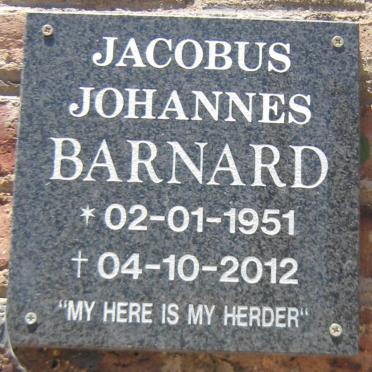 BARNARD Jacobus Johannes 1951-2012