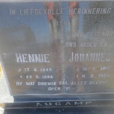 AUCAMP Johannes P. 1913-1985 :: AUCAMP Hennie 1940-1984