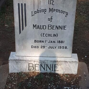 BENNIE Maud nee ECHLIN 1881-1958