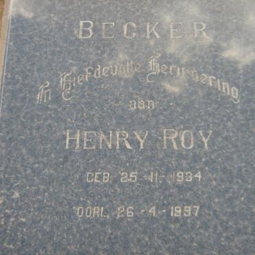 BECKER Henry Roy 1934-1997