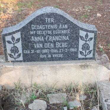 BERG Anna Francina, van den 1883-1960