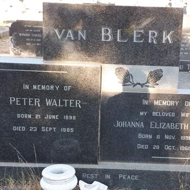 BLERK Peter Walter, van 1898-1985 &amp; Johanna Elizabeth Susan 1898-1968