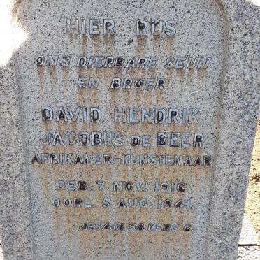 BEER David Hendrik Jacobus, de 1916-1941