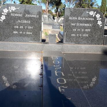 BOSHOFF Henning Johannes Jacobus 1914-2000 :: BOSHOFF Alida Barendina nee SCHOOMBEE 1899-1992