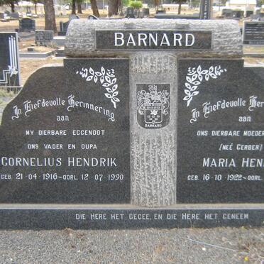 BARNARD Cornelius Hendrik 1916-1990 en Maria Hendrina GERBER 1922 -